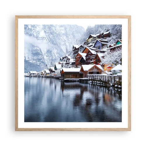 Een poster in een licht eiken lijst - In winterdecoratie - 60x60 cm