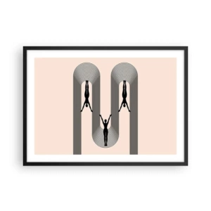 Poster in een zwarte lijst - Op zijn kop - 70x50 cm