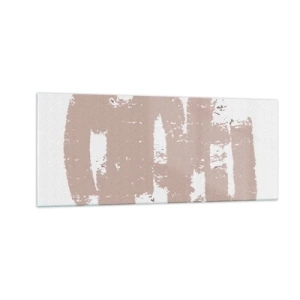 Schilderen op glas - Abstractie in zachtroze - 100x40 cm