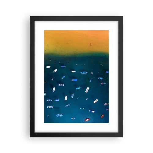 Poster in een zwarte lijst - Vakantie spel - 30x40 cm