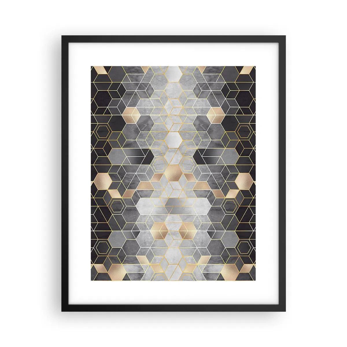 Poster in een zwarte lijst - Diamant samenstelling - 40x50 cm