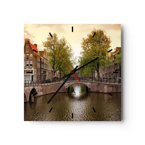 Wandklok - Klok - Met de boot of met de fiets? - 30x30 cm