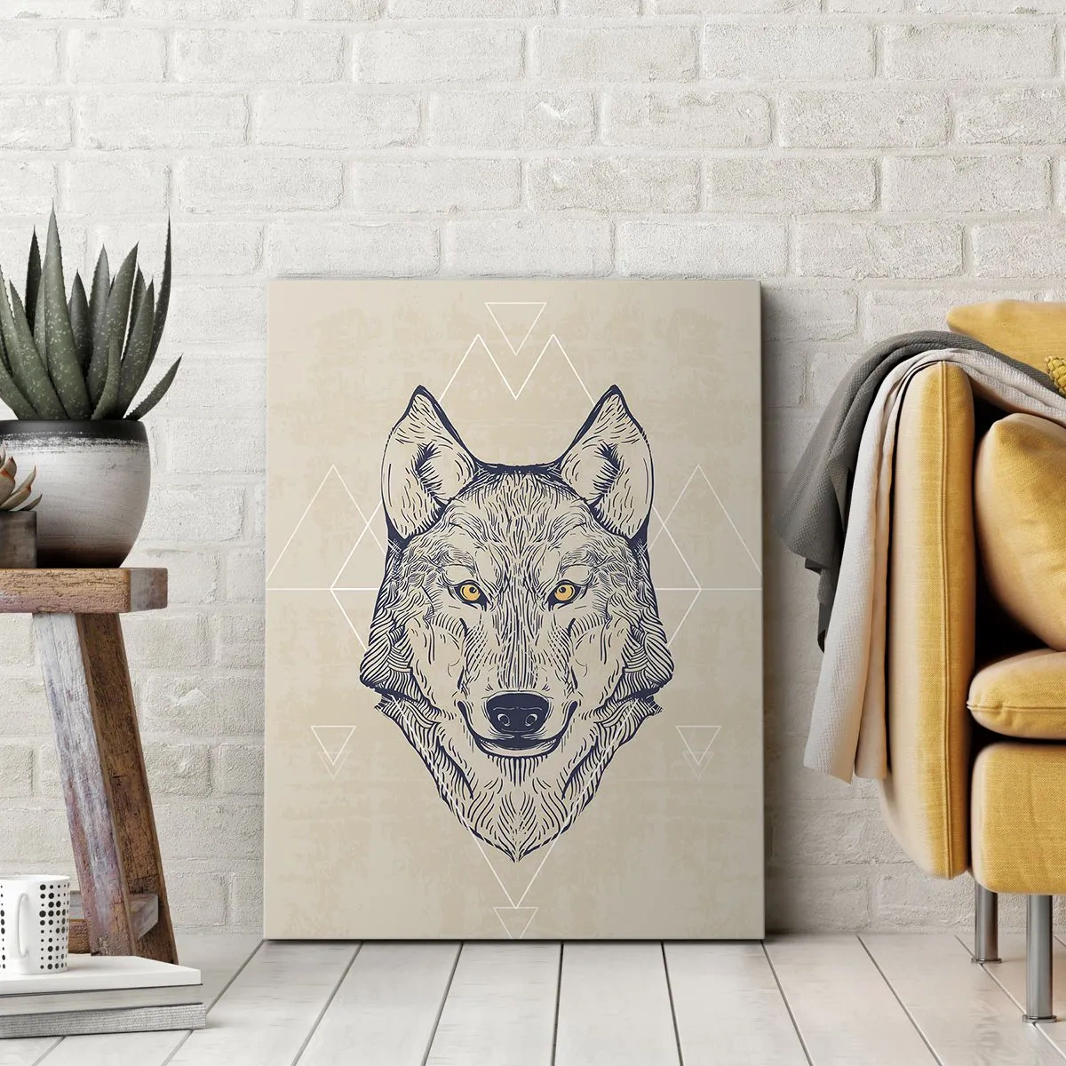 Schilderen op canvas - Een alfa met een indringende blik - 45x80 cm