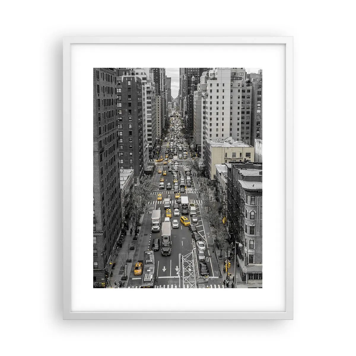 Poster in een witte lijst - New Yorks leven - 40x50 cm