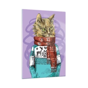 Schilderen op glas - De kat niet alleen in schoenen - 50x70 cm