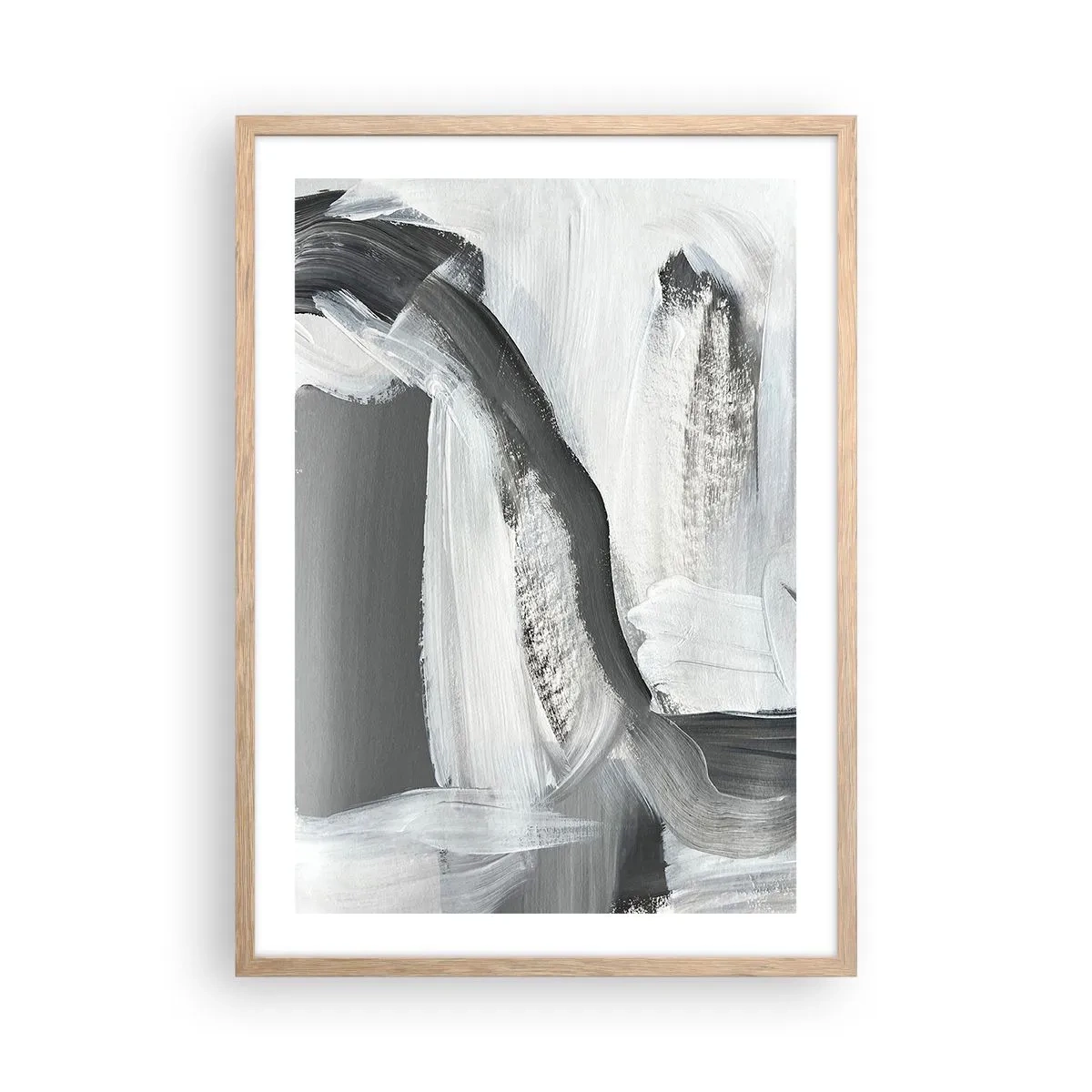 Een poster in een licht eiken lijst - Een beslissende beweging - 50x70 cm