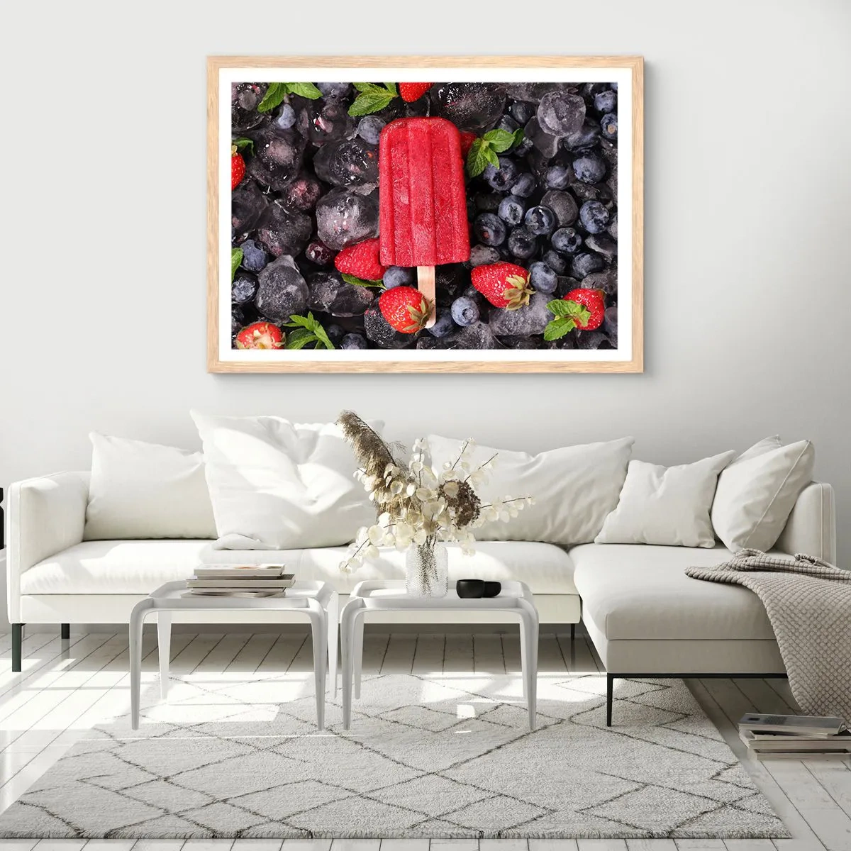 Een poster in een licht eiken lijst - De smaak van hete zomer - 100x70 cm