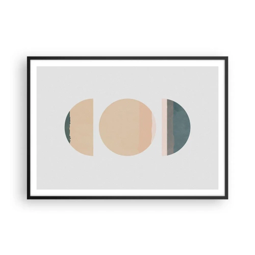 Poster in een zwarte lijst - Een Wiel achter een andere - 100x70 cm