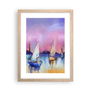 Een poster in een licht eiken lijst - Richting: breed water - 30x40 cm