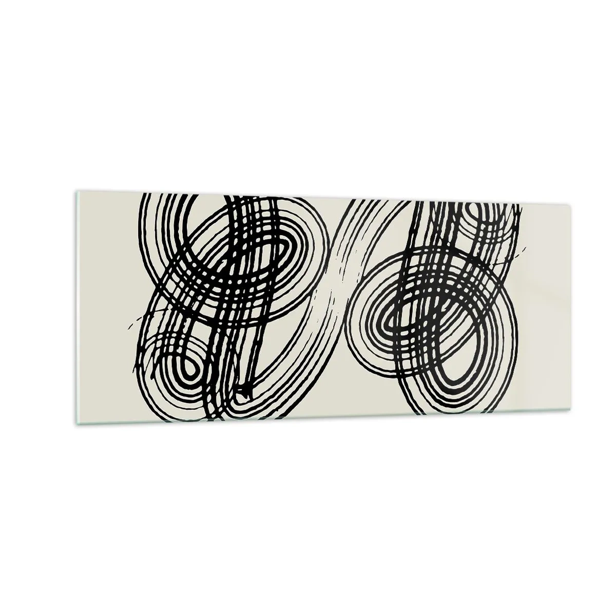 Schilderen op glas - Het kwam er spontaan uit - 100x40 cm