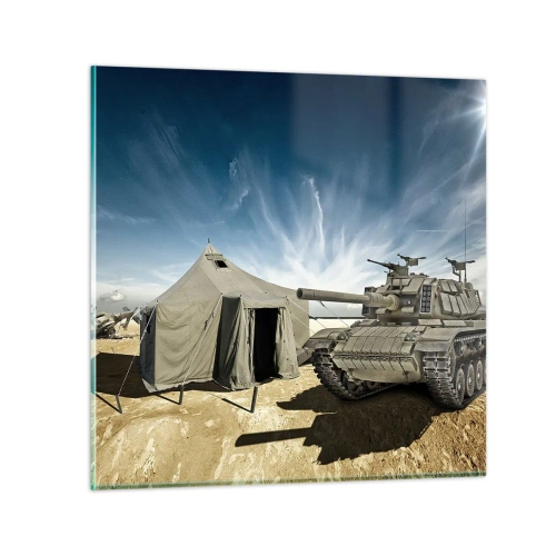 Schilderen op glas - Een militaire droom - 60x60 cm