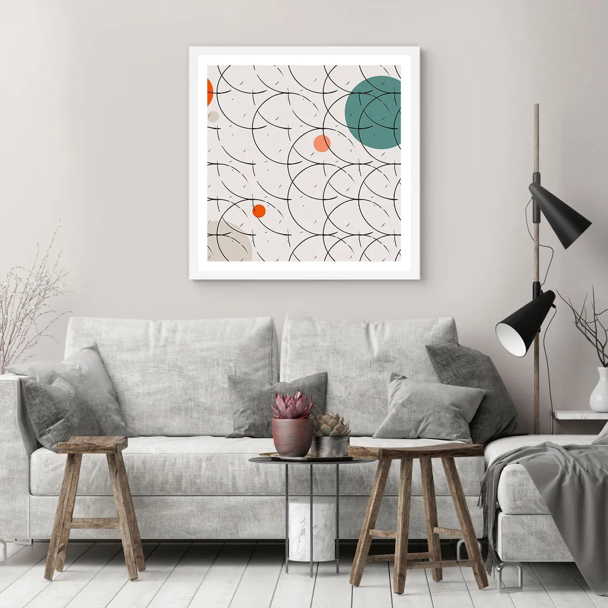 Poster in een witte lijst - In de pop-art-sfeer - 30x30 cm