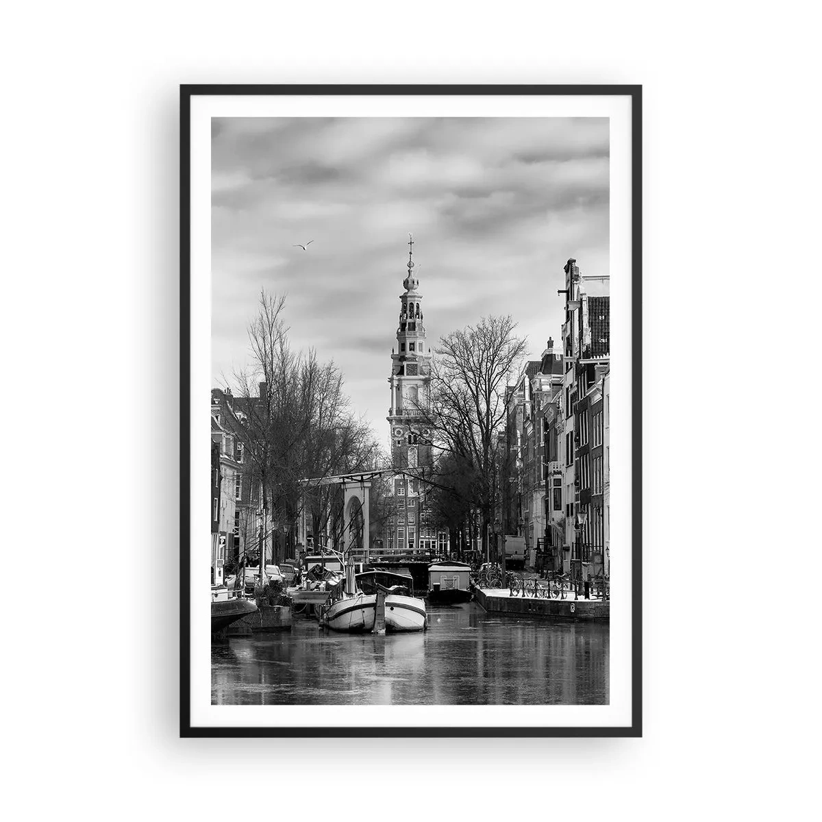Poster in een zwarte lijst - Amsterdamse sferen - 70x100 cm