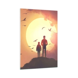 Schilderen op glas - Oog in oog met de zon - 70x100 cm