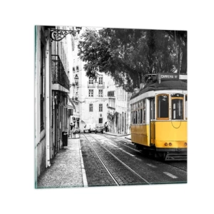 Schilderen op glas - En op de achtergrond fado - 60x60 cm