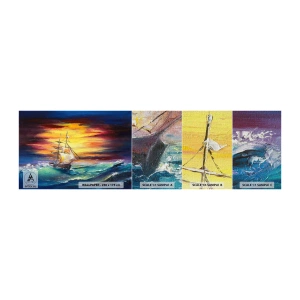Fotobehang Monster Premium Canvas - Dapper onder de golven - Zeilschip, Zee, Storm - 100x30 cm