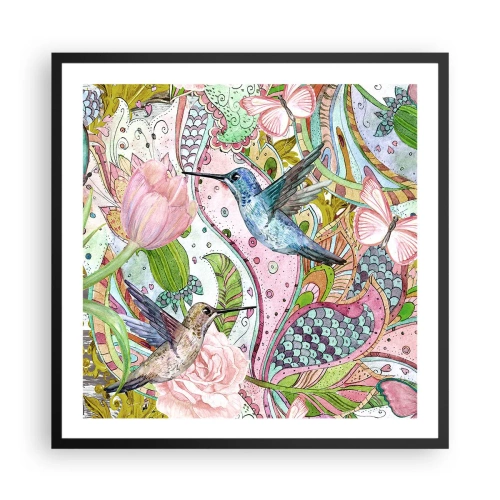 Poster in een zwarte lijst - Verstrikt in wijnstokken - 60x60 cm