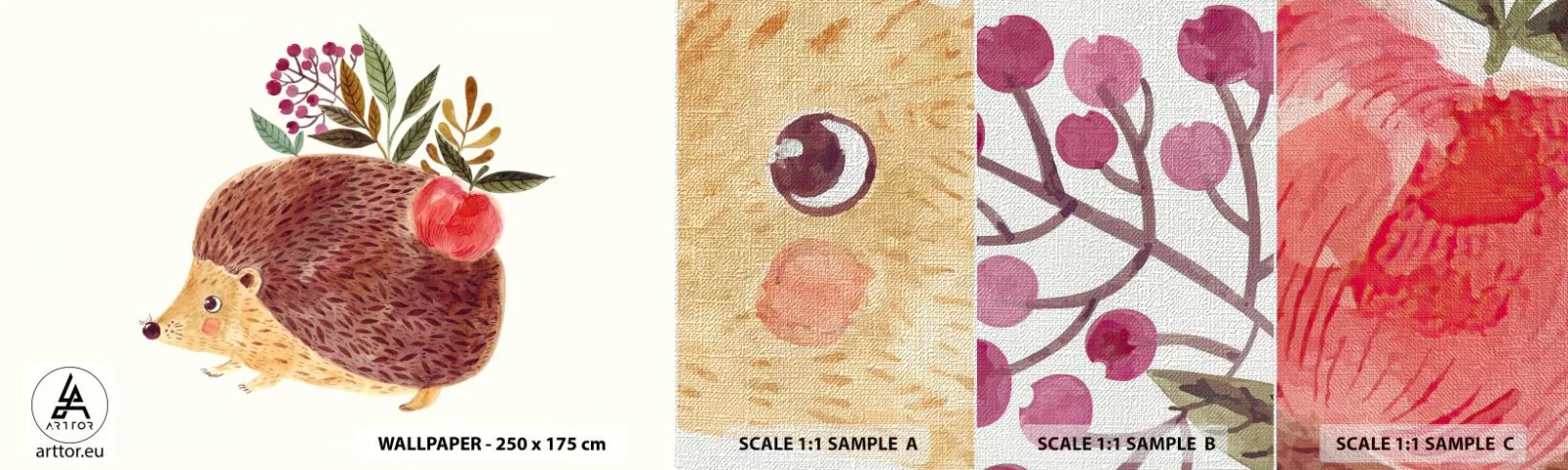 Fotobehang Monster Premium Canvas - En je vindt mij al leuk - Egel, Voor kinderen, Kinderkamer - 100x30 cm