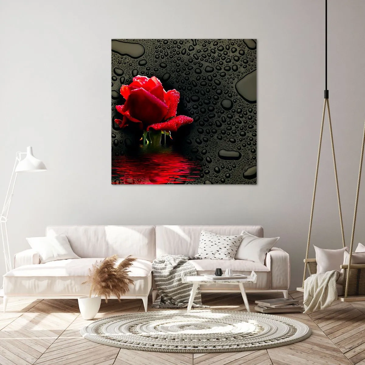 Schilderen op canvas - Rood en zwart - 70x70 cm