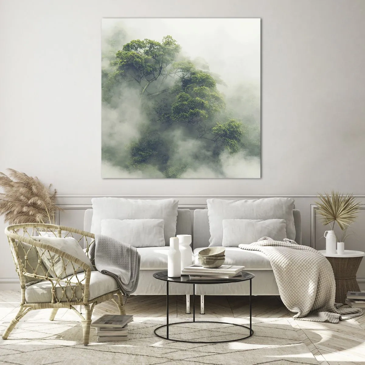 Schilderen op glas - In mist gehuld - 60x60 cm