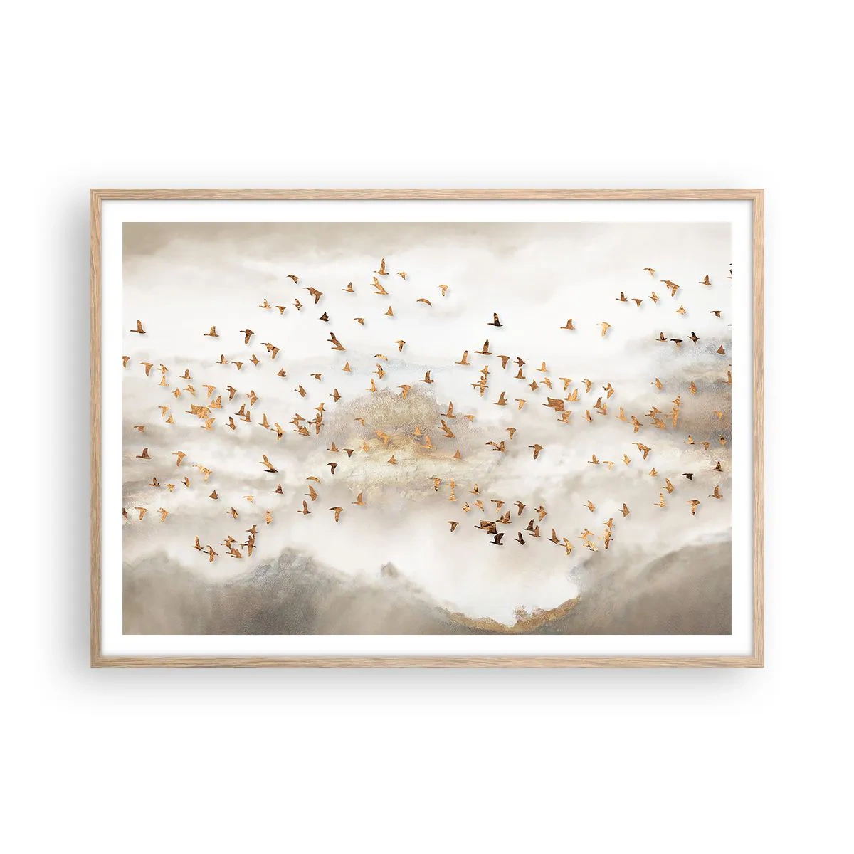 Een poster in een licht eiken lijst - Het is tijd… - 100x70 cm