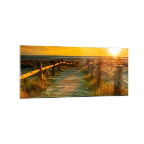 Schilderen op glas - Badend in oud goud - 120x50 cm