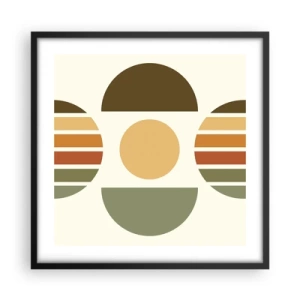 Poster in een zwarte lijst - In aardetinten - 50x50 cm