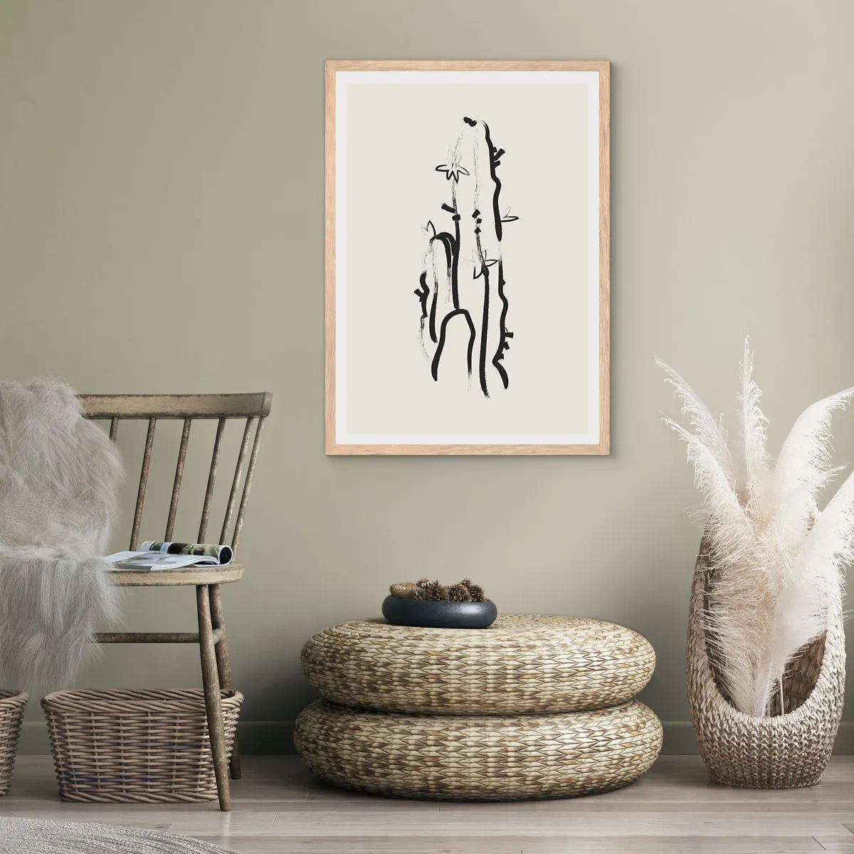 Een poster in een licht eiken lijst - Bloeiend kruid - 50x70 cm