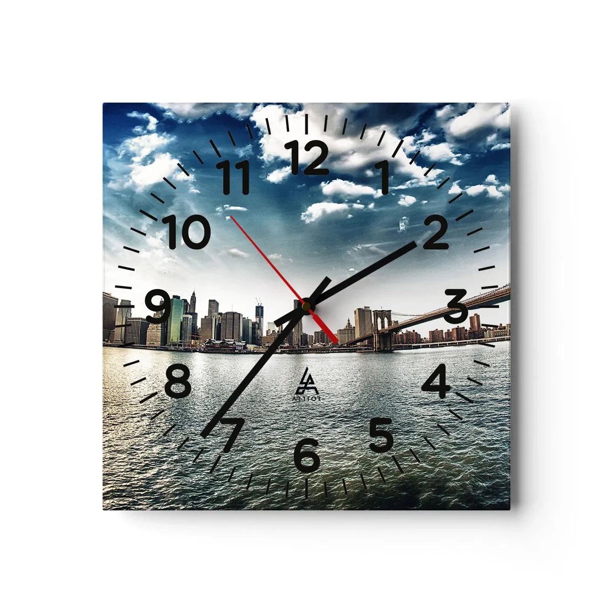 Wandklok - Klok - Het glazen eiland - 30x30 cm