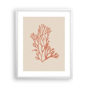 Poster in een witte lijst - Koraal filigraan - 40x50 cm
