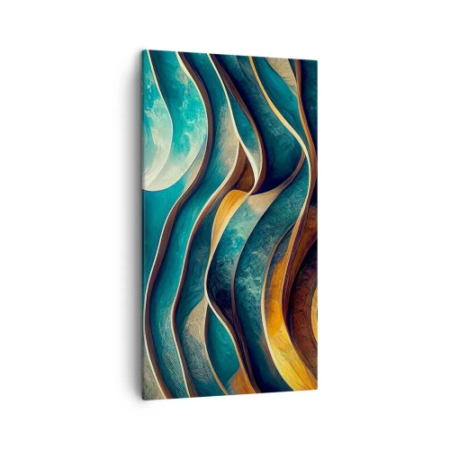 Schilderen op canvas - Meanders van blauw - 45x80 cm
