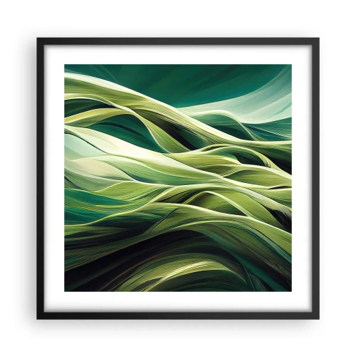 Poster in een zwarte lijst - Abstract groen spel - 50x50 cm