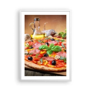 Poster in een witte lijst - Met echte Italiaanse smaak - 50x70 cm