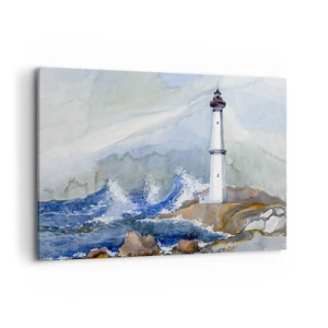 Schilderen op canvas - Tegen de duisternis en de storm - 100x70 cm