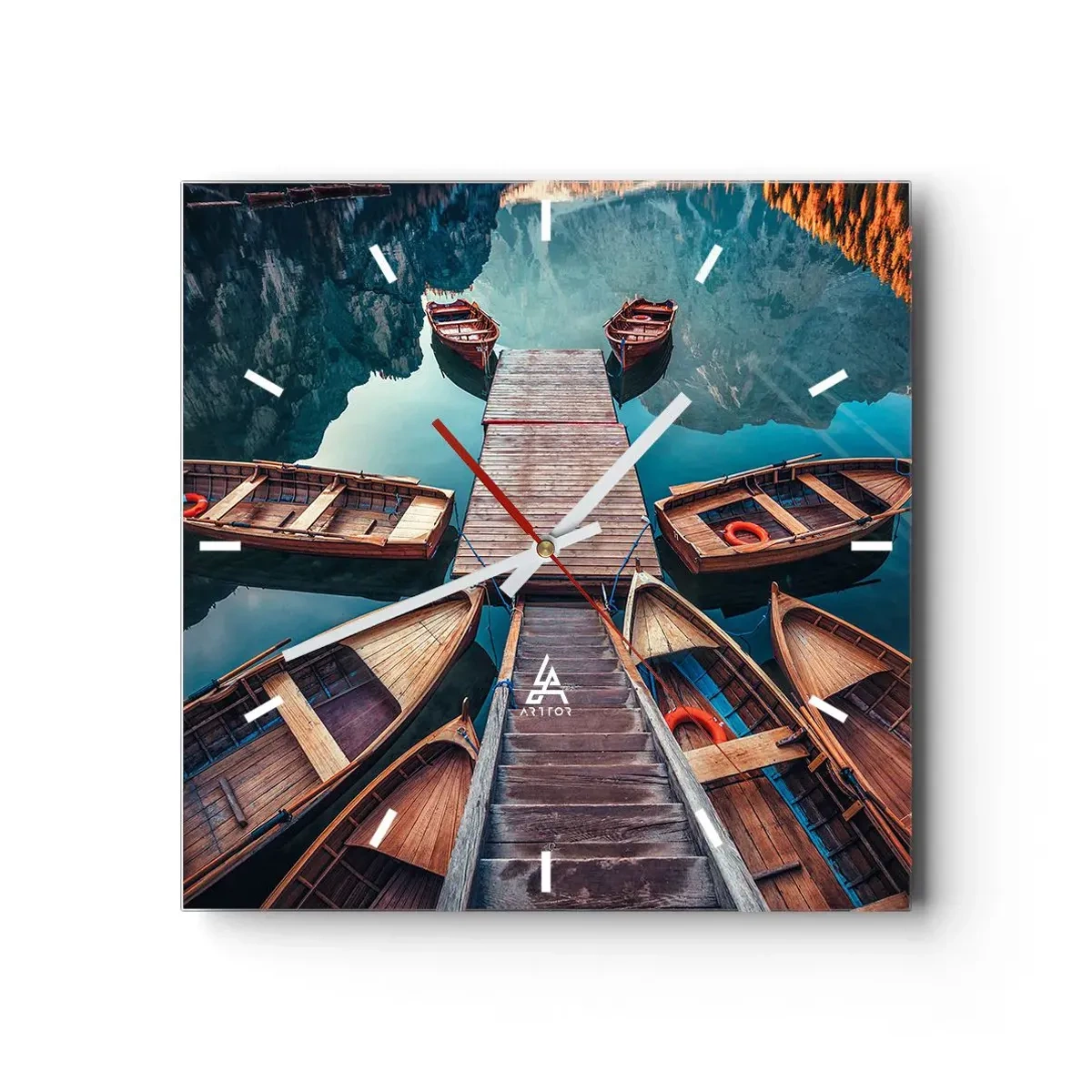 Wandklok - Klok - Ik wacht bij de jachthaven - 30x30 cm