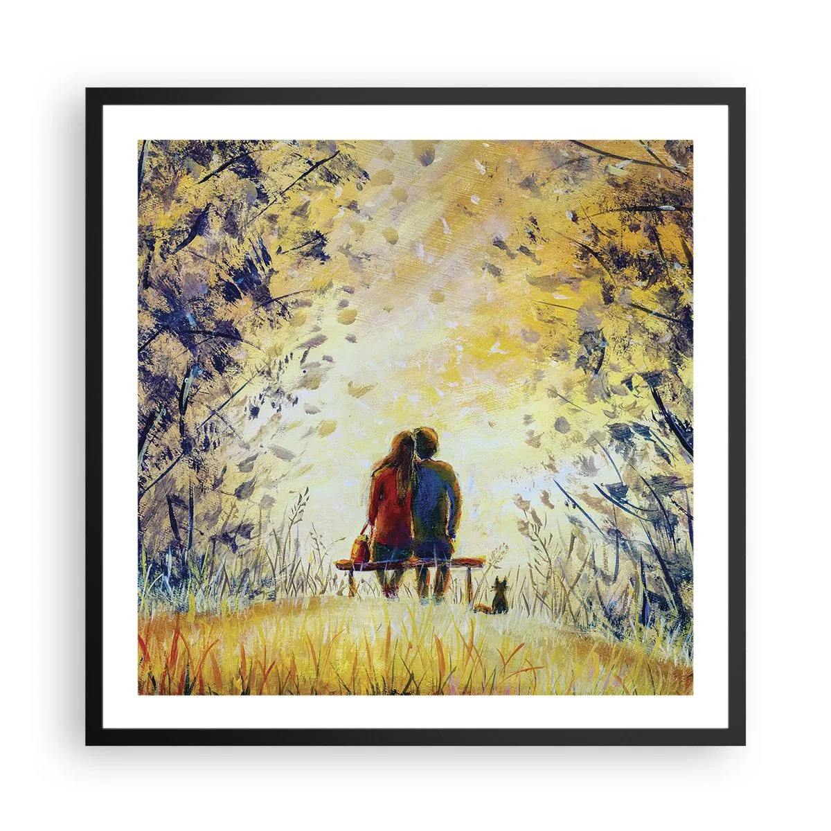 Poster in een zwarte lijst - Een magisch moment - 60x60 cm