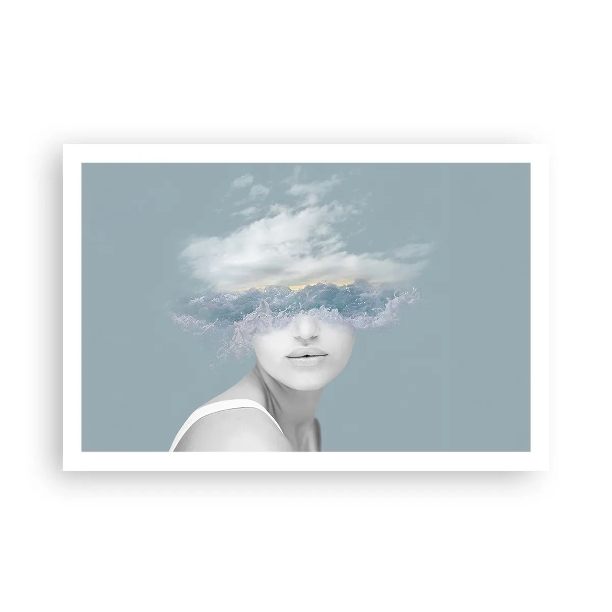 Poster - Met hoofd in de wolken - 91x61 cm