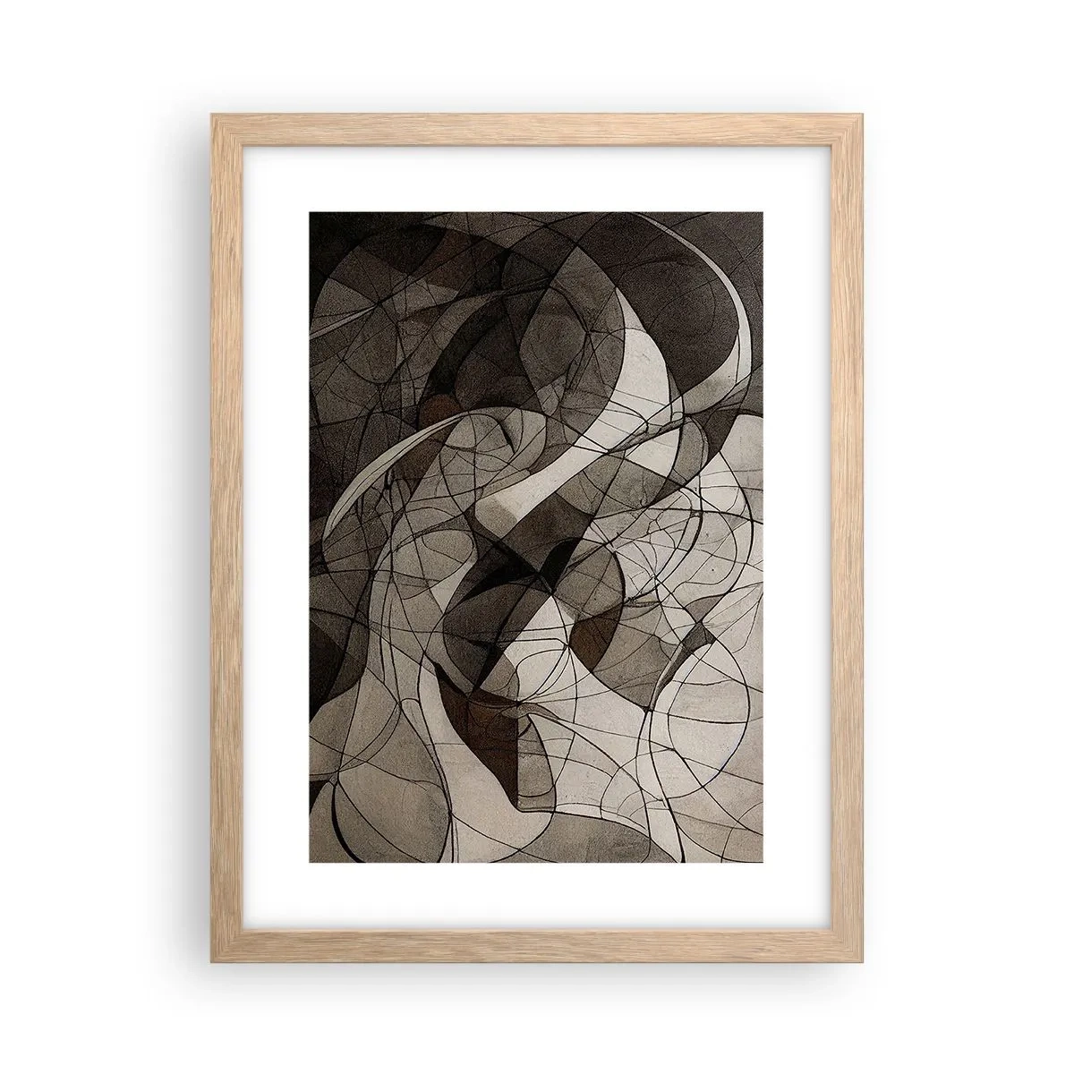 Een poster in een licht eiken lijst - Circulatie van aardekleuren - 30x40 cm