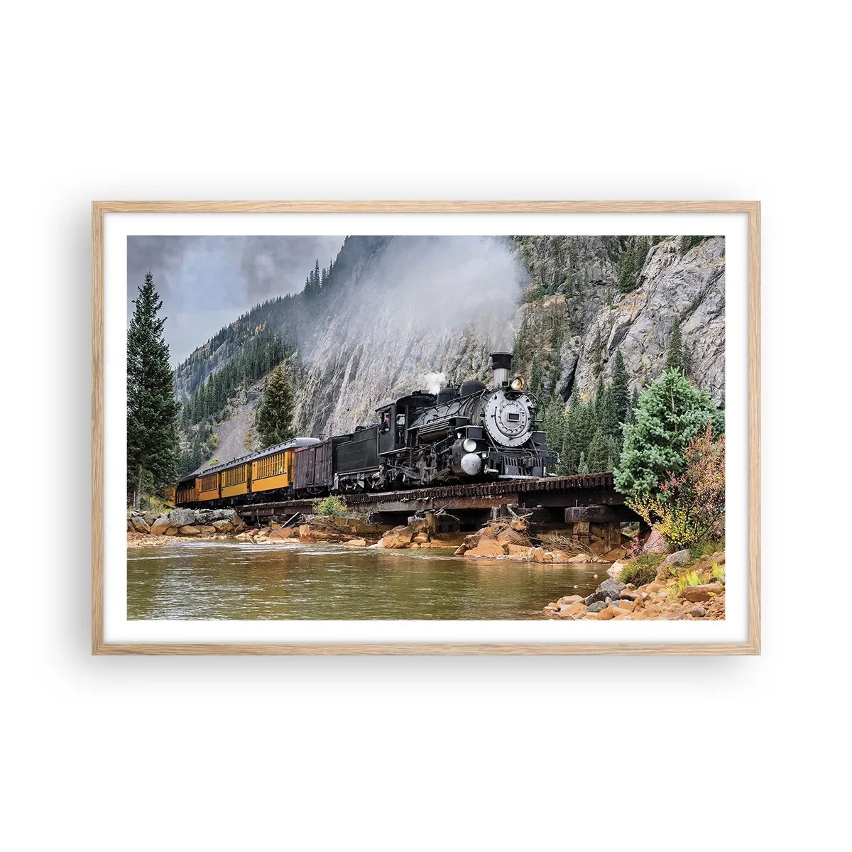 Een poster in een licht eiken lijst - Waar wil je naar toe? Waar naar toe? - 91x61 cm