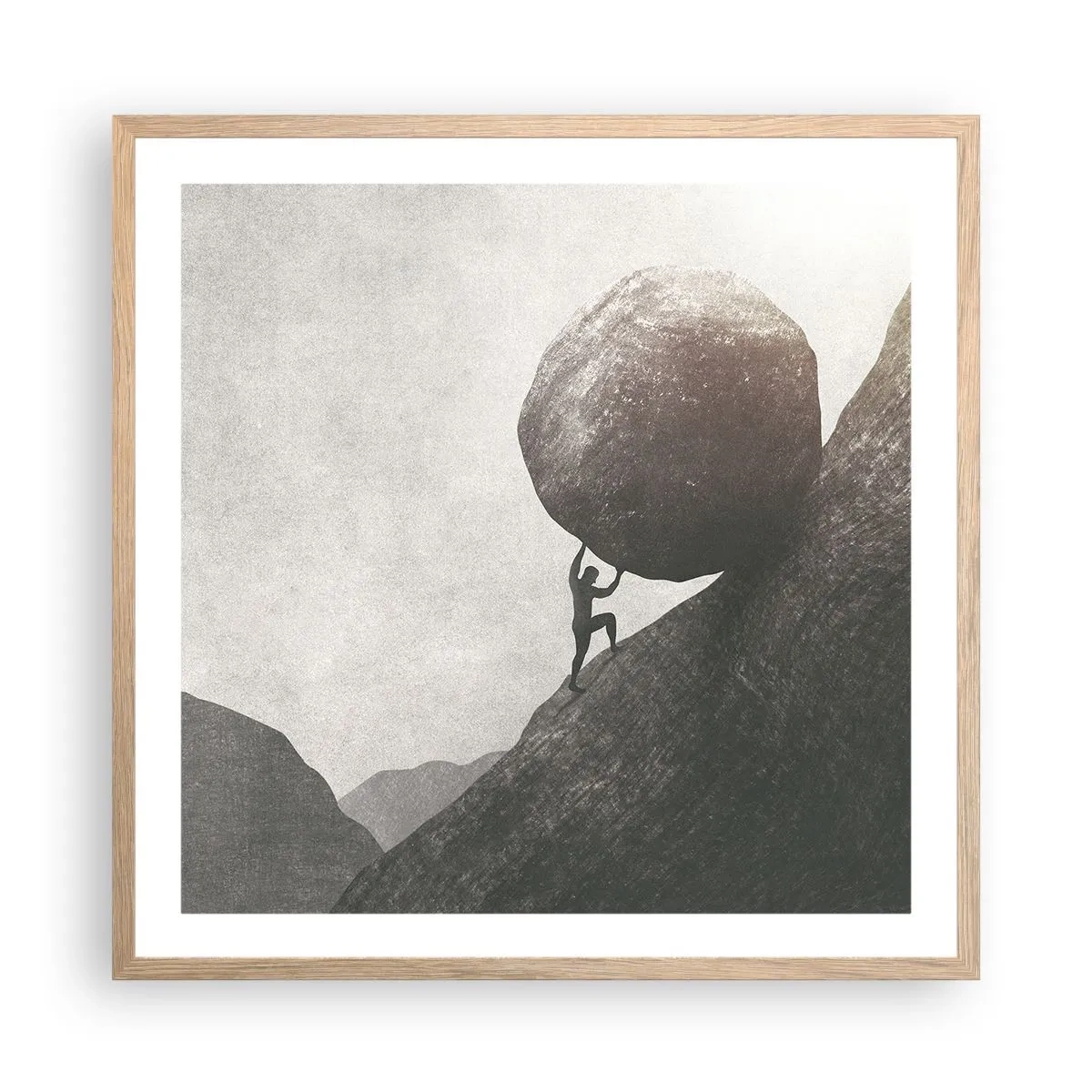 Een poster in een licht eiken lijst - Ik geloof tegen alle hoop in - 60x60 cm