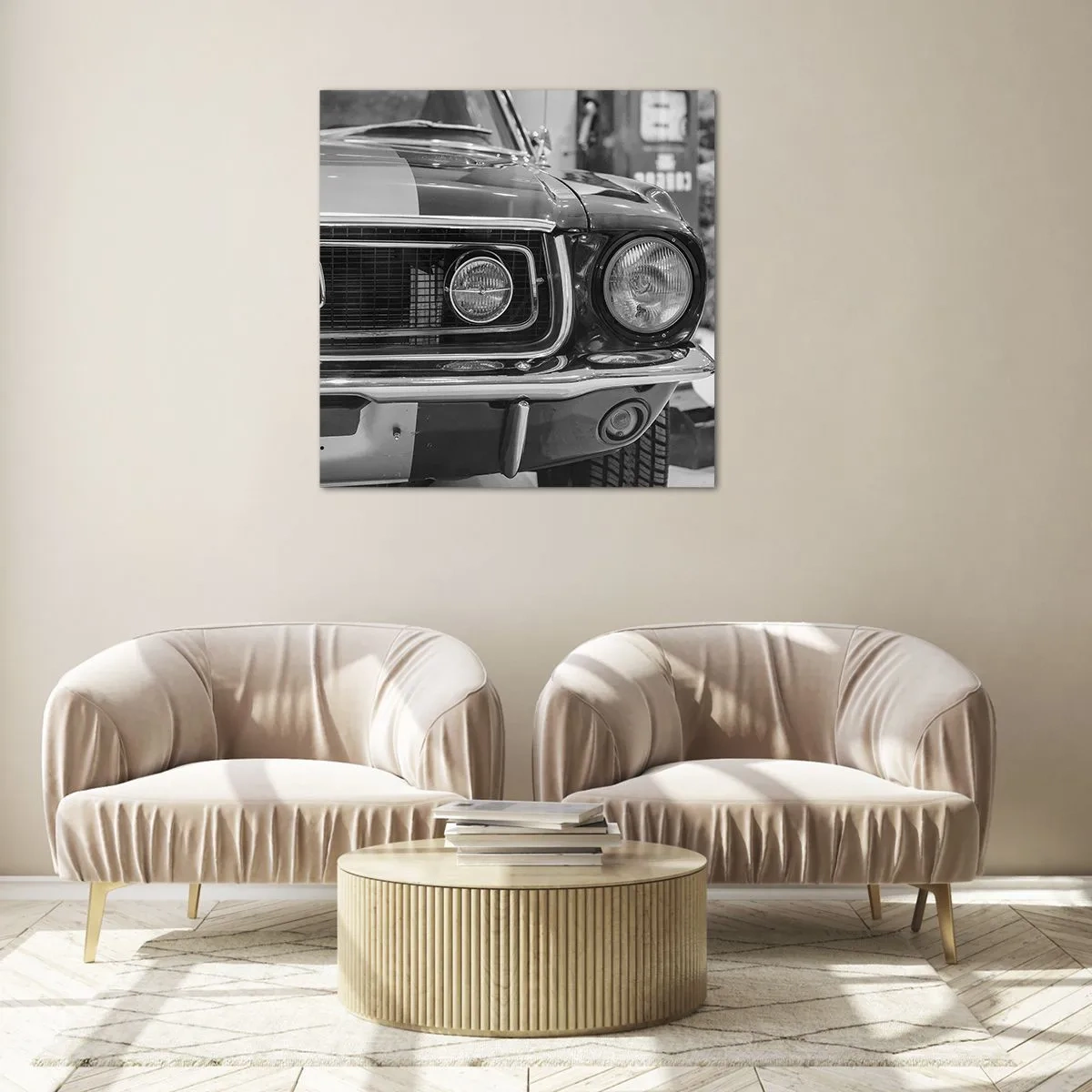 Schilderen op glas - Hard rijden - 70x70 cm