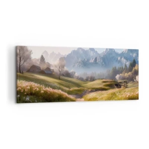 Schilderen op canvas - Idyllische vallei - 100x40 cm