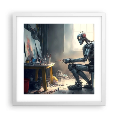 Poster in een witte lijst - De scheppingsdaad - 40x40 cm