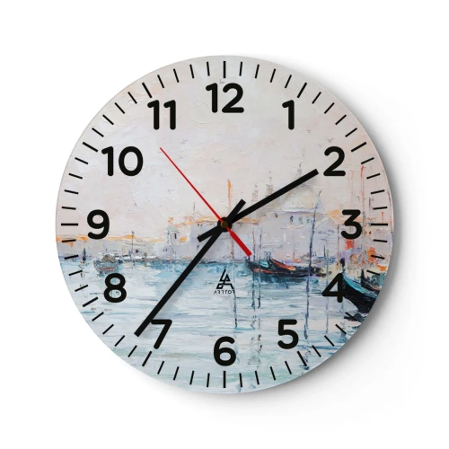Wandklok - Klok - Achter het water, achter de mist - 30x30 cm