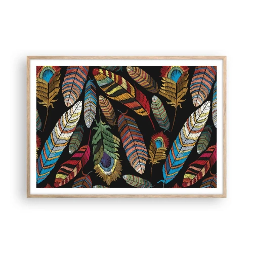 Een poster in een licht eiken lijst - Het vogelcarnaval - 100x70 cm