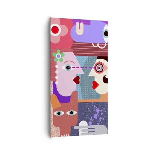Schilderen op canvas - Oog in oog - 65x120 cm