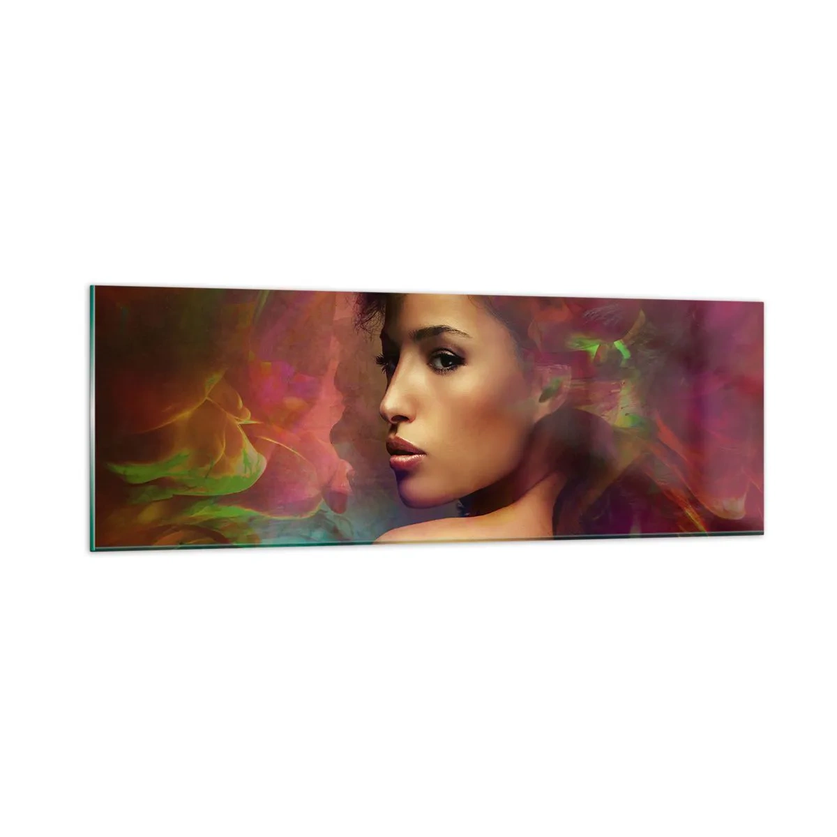 Schilderen op glas - Mooier dan een regenboog, zo delicaat als een mist - 90x30 cm