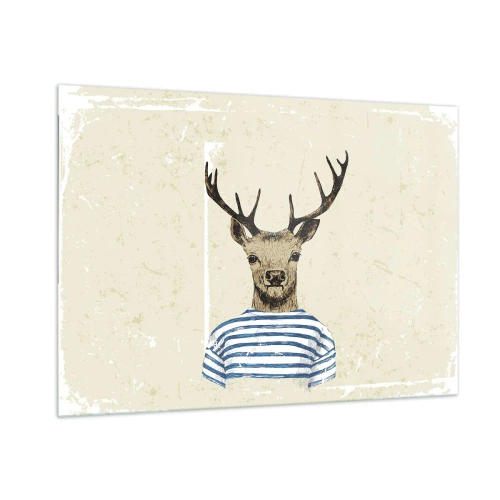 Schilderen op glas - Omdat ik van gestreepte t-shirts hou! - 100x70 cm