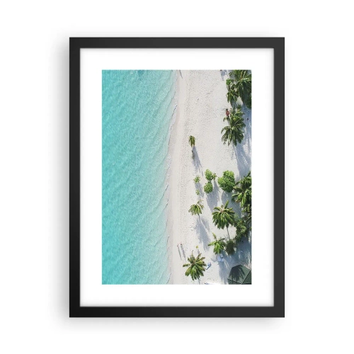 Poster in een zwarte lijst - Een vakantie in het paradijs - 30x40 cm