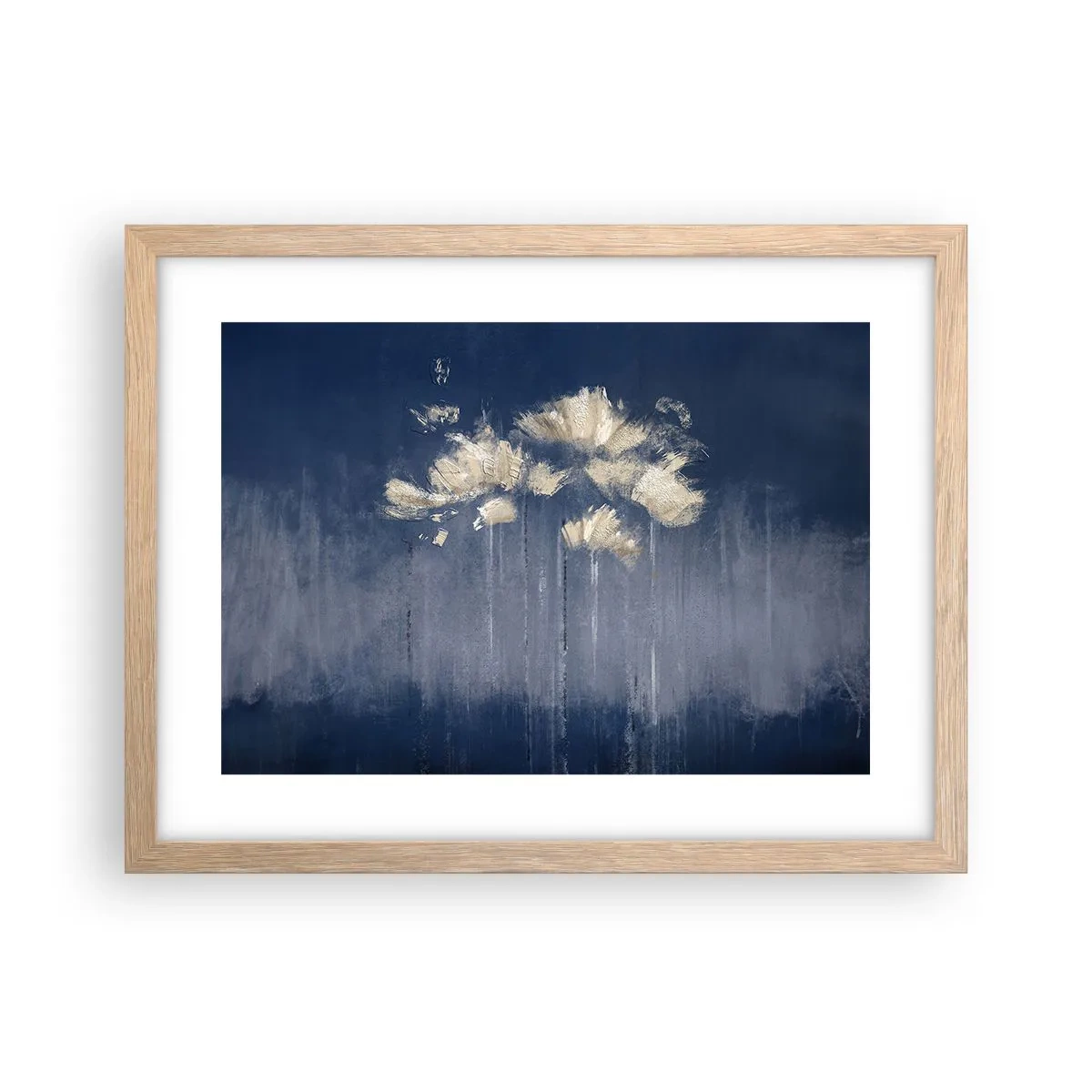 Een poster in een licht eiken lijst - Als bloemblaadjes in de wind - 40x30 cm
